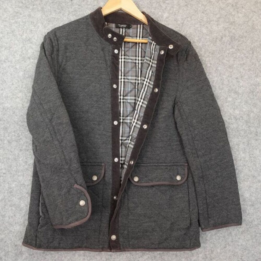 Burberry Jacket Mens XS Black Quilted‎ Nova Check Chore Classic Black Label